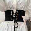 Fashionable Wide Body Shaping Belt Waist Seal Women's Decorative Shirt European and American Black Ultra-wide Zipper Belt for Women