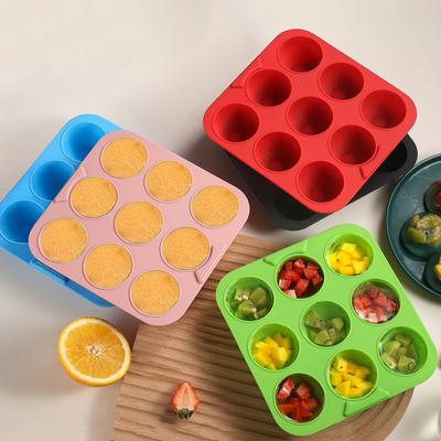 9-Loch Silikon Kuchenform Lebensmittelqualität Form für Quadratische Backkuchen Eis