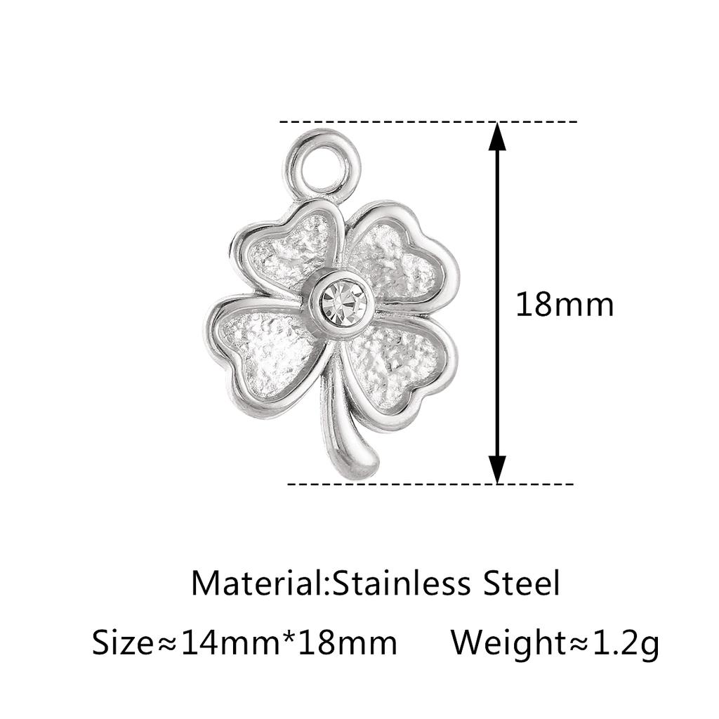 3Pcs Bowknot/Angel/Four Leaf Clover/Flower Charm Stainless Steel Pendant DIY Handmade Craft Necklace Bracelet Jewelry Making