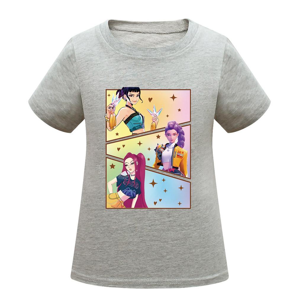 Kids Girls Anime Cartoon K-POP Rumi Zoey Mira Printed Casual Short Sleeves T-Shirt Top