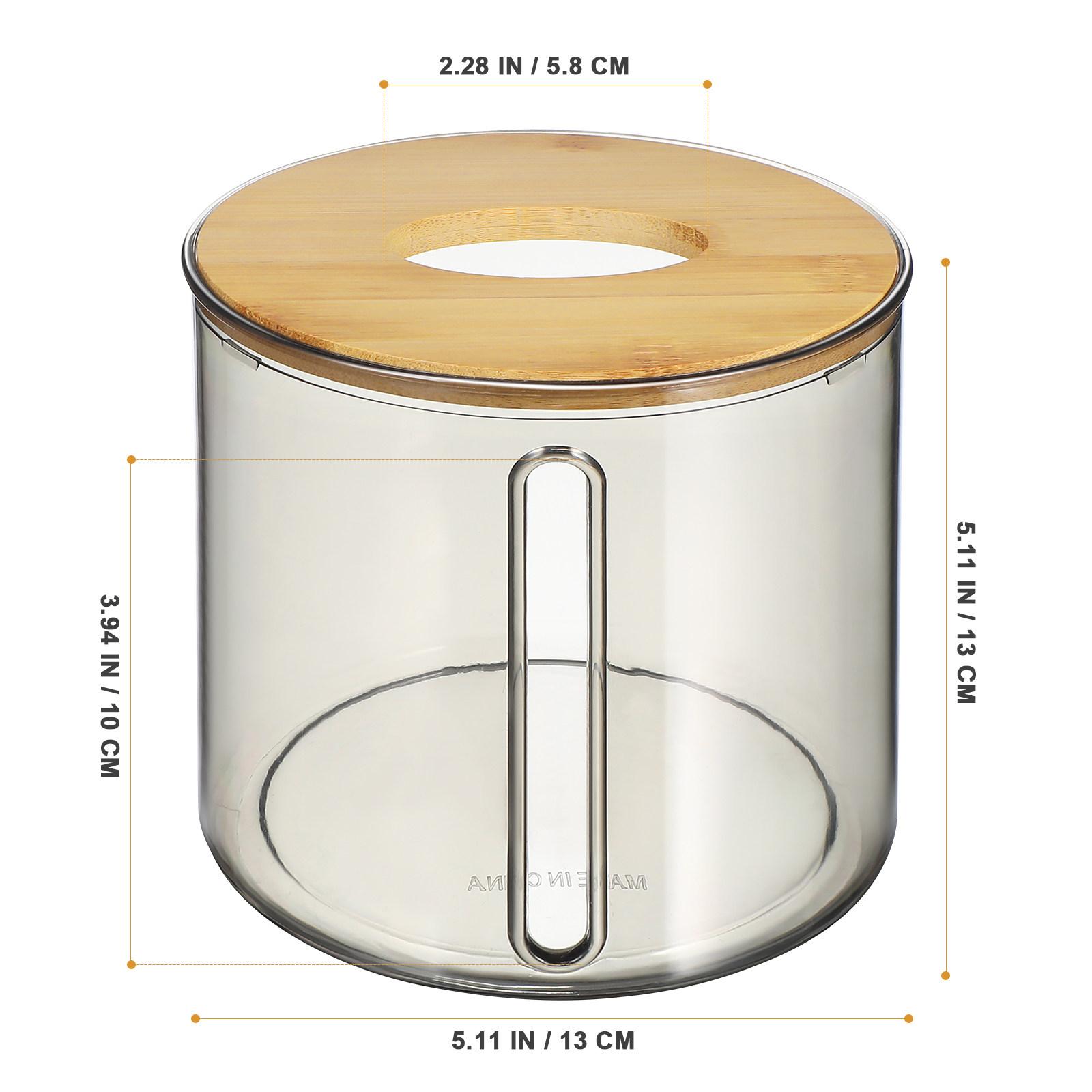 

Household Roll Paper Dispenser Transparent Round Tissue Box Cover Plastic Lid Tissue Holder for Home Office Bedroom Living Room