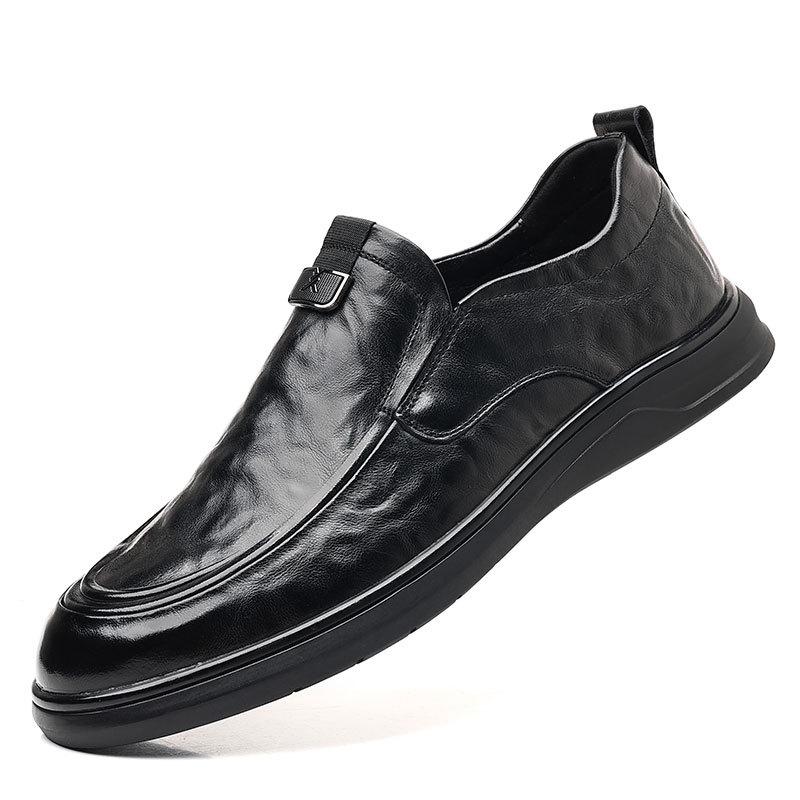 The first layer of cowhide autumn new men's business casual leather shoes high-end leather men's soft-soled single shoes men's shoes shoes