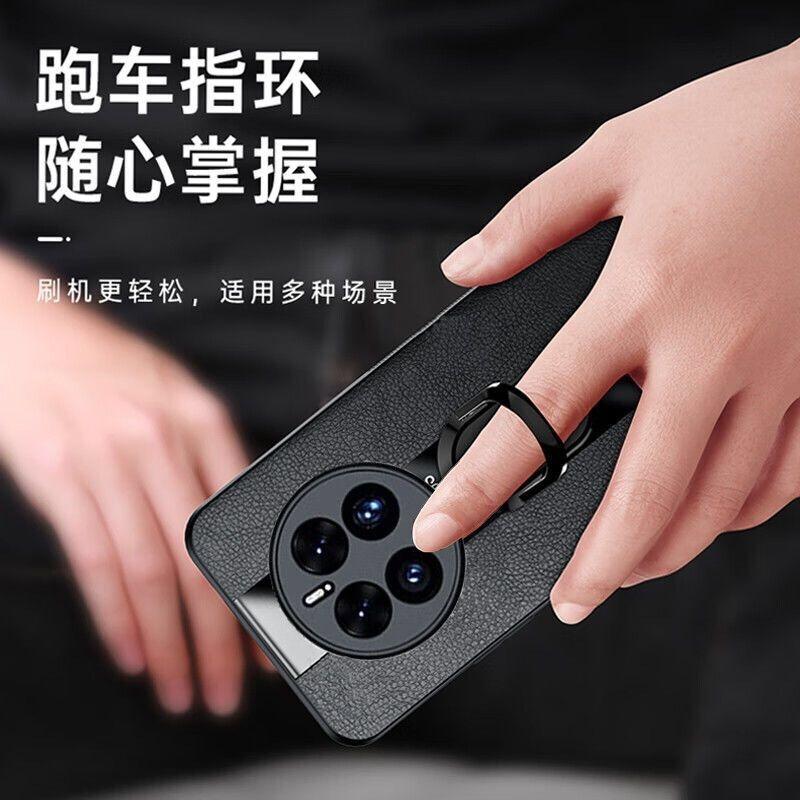 For Realme GT5 Pro Case Magnetic Ring Phone Cover For OPPO Realme GT 5 Pro 5G Luxury PU Leather Soft Silicone Shockproof Bumper