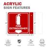 A60zfire Extinguisher Projecting Sign, Acrylic L-Shaped 6" X 6", Two-Sided With Down Arrow, Includes Screws, Home Office 4Pcs Se