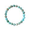 Bohemian natural stone lake blue emperor turquoise blue bracelet stone round bead turquoise bracelet.