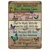 Amazing Grace Rustic Tin Sign Religious Quote Wall Art Pre Drilled Decor