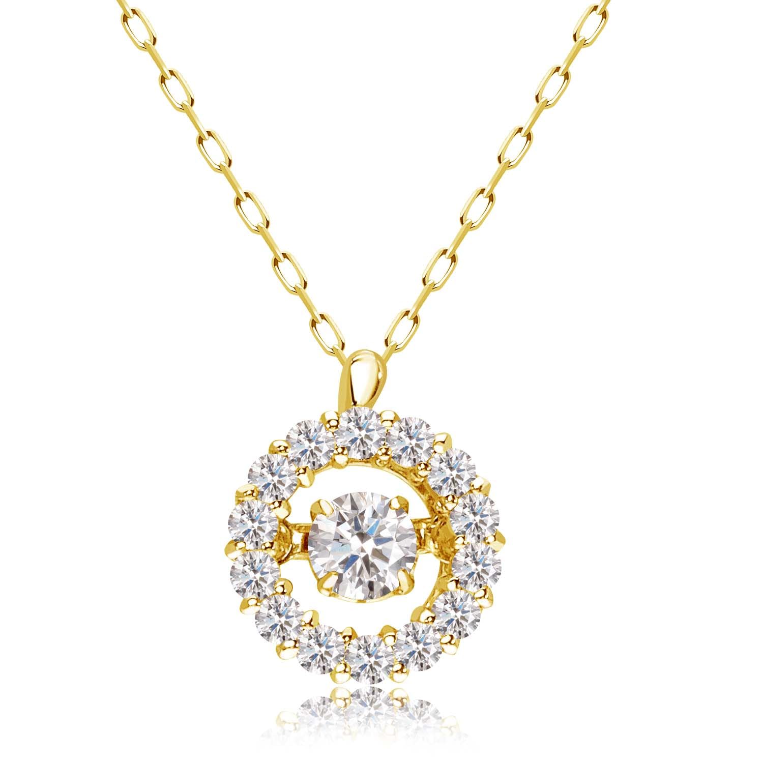 

Necklace Dancing Stone Diamond Oval Eternity K18 18K Gold [Lara Christie] Women s 0.3ct lp51-0017-yg
