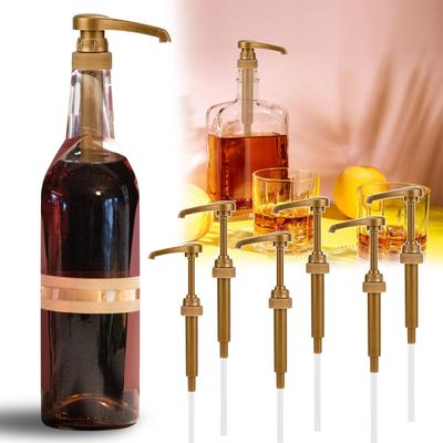 Gold Syrup Pump, Top Kitchen Coffee Bar Tool Fits Liter 750ml Bottles