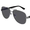 GUCCI Logo Detail Aviator Sunglasses Men's Black