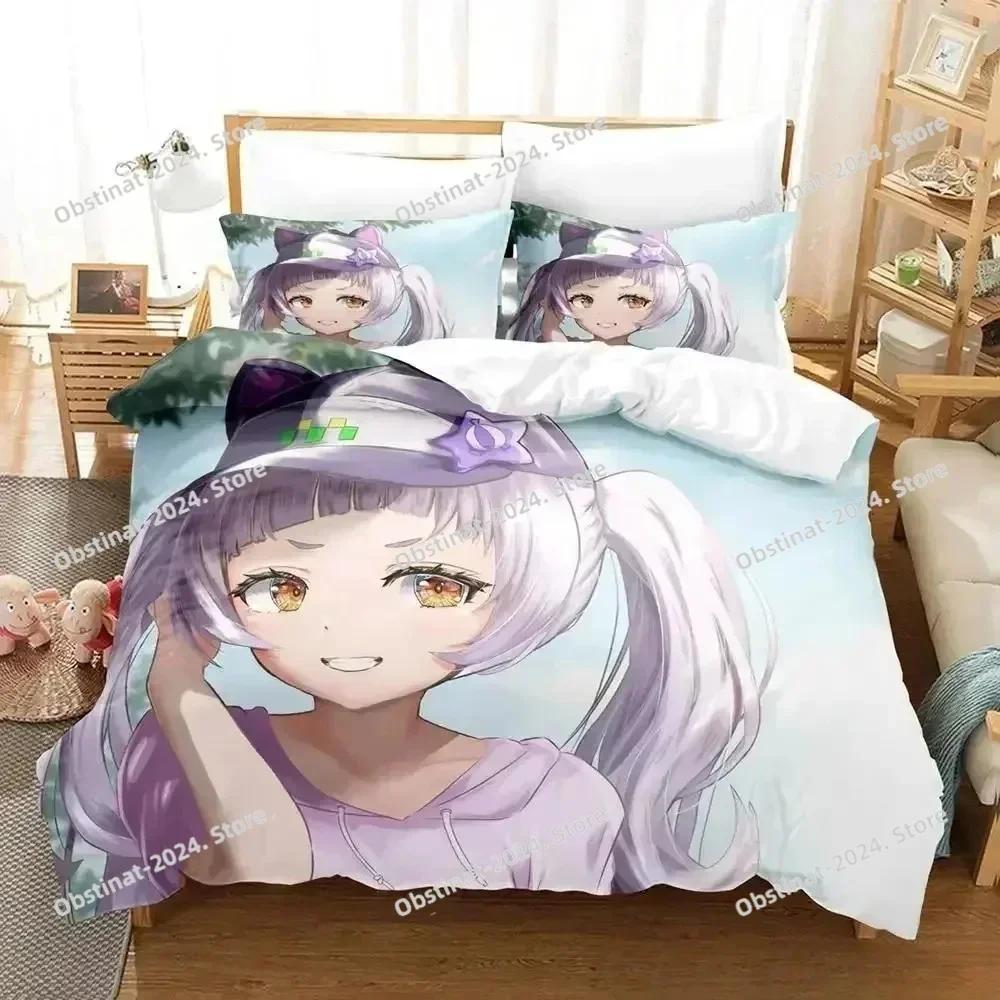 Murasaki Shion Bedding Set Printed Single Comforter Duvet Cover Pillow Case 3 Pieces Sets Kids Adult Size Anime Kawaii Girl Bed