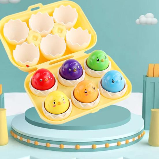 6Pcs Eggs Toy Montessori Dinosaur Matching Eggs Toy Educational Sensory Development Toy for Toddlers