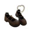 Ladies thick soled leather Shoes New versatile retro high heels Fashion elegant Mary Jane shoes Casual comfort Women pumps Mujer