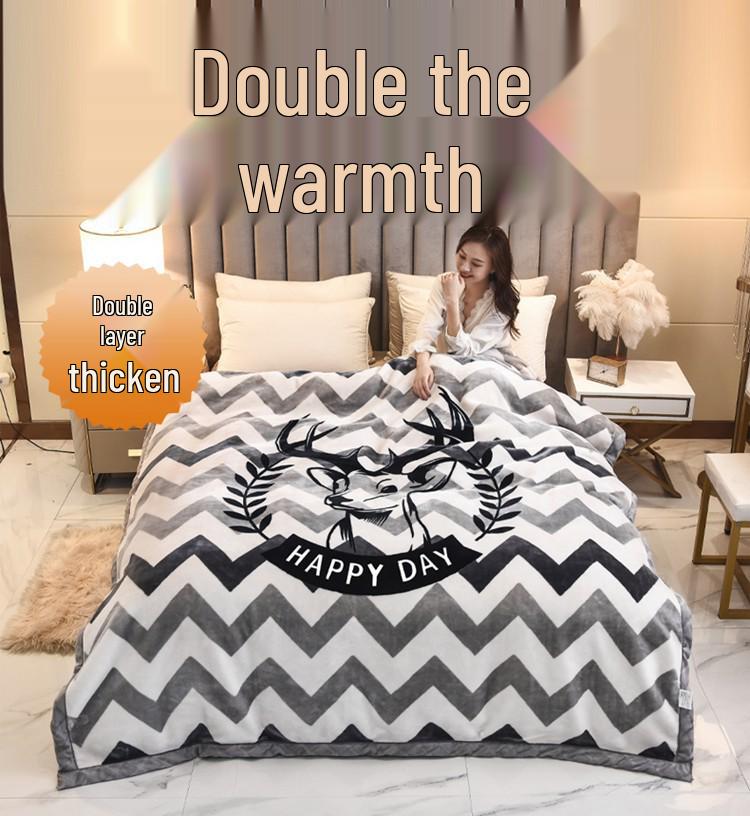 Double-Layer Thickened Raschel Blanket for Adults and Children