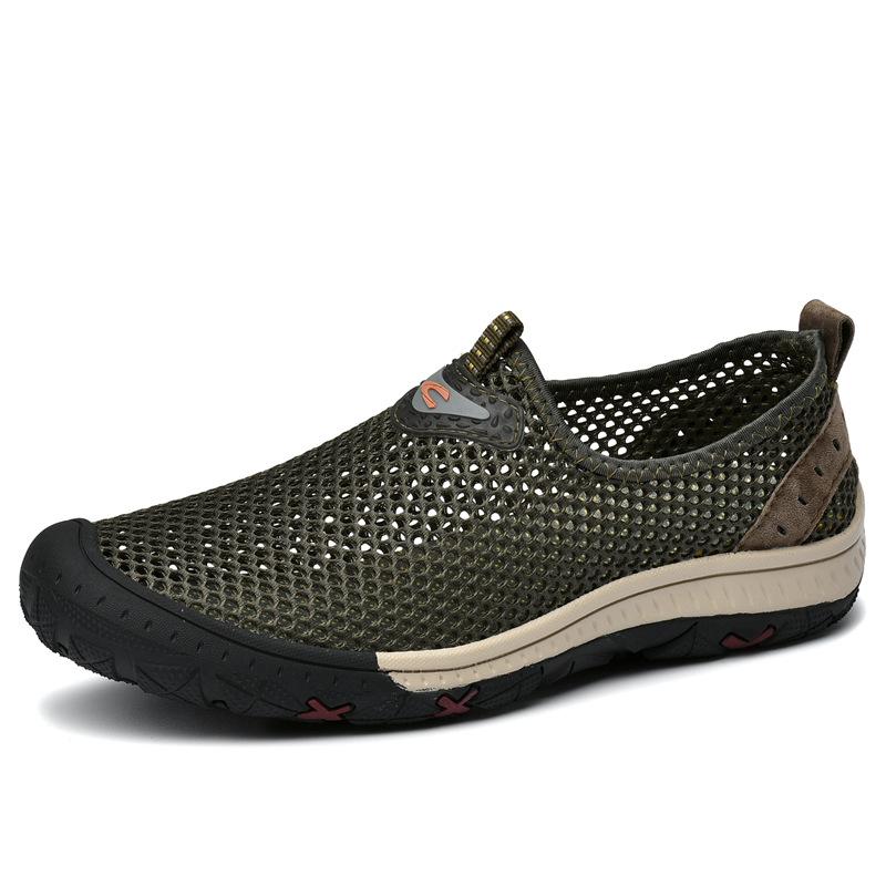 

Fashion 2024 New Summer Breathable for Men Casual Shoes Comfortable Canvas Slip On Loafers High Quality Outdoor Slippers Walking Shoes 48 хаки
