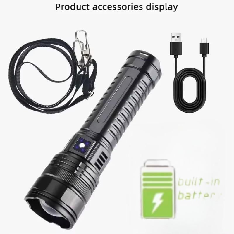 10000LM LED White Laser Built-in Battery Flash Light Emergency Spotlights 5km Most Powerful Led Flashlights Tactical Lights