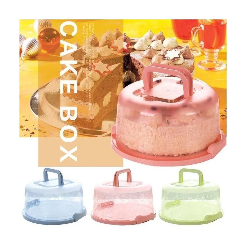 1 Pcs Birthday Cake Storage Box Round Kitchen Baking Container Stand Plate Pie Carrier Household Bakeware Tools