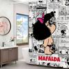 Cartoon Mafalda Bathroom Shower Curtain Shielding Partition Shower Curtain Quick Dry Can Be Scrubable Light Opaque Bath