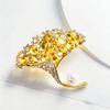 Ginkgo Leaf Brooch for Women - High-end, Luxurious, Pleated Blouse Accessory, Waist Tie Pin