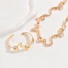 2024 Hip-Hop Chic Women's Necklace & Bracelet Set - Geometric Design, High-End Style