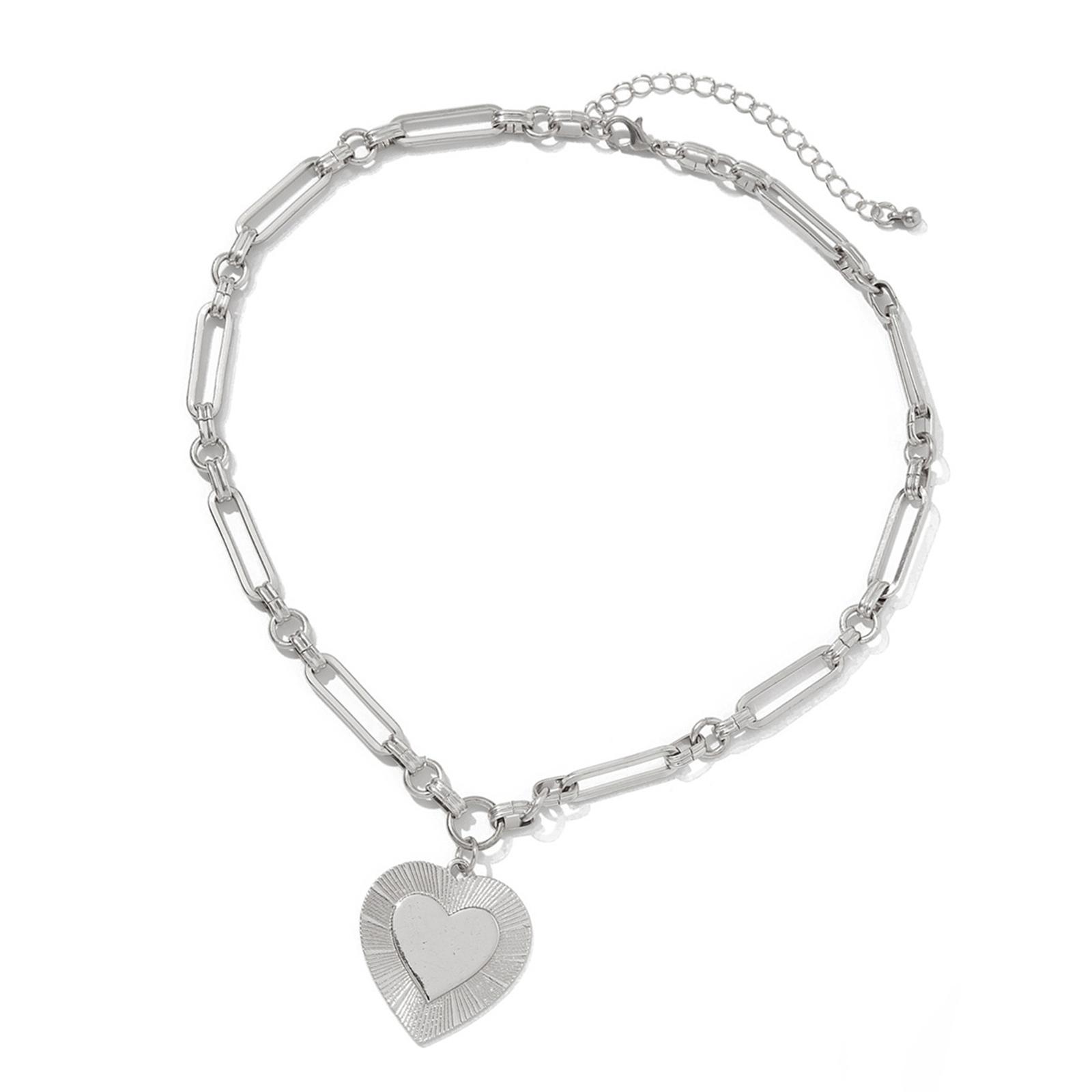 

Элегантное геометрическое ожерелье-подвеска в форме сердца, ручная работа, чокер, регулируемая длина, цепочка для ключицы, украшения для женщин и девушек D