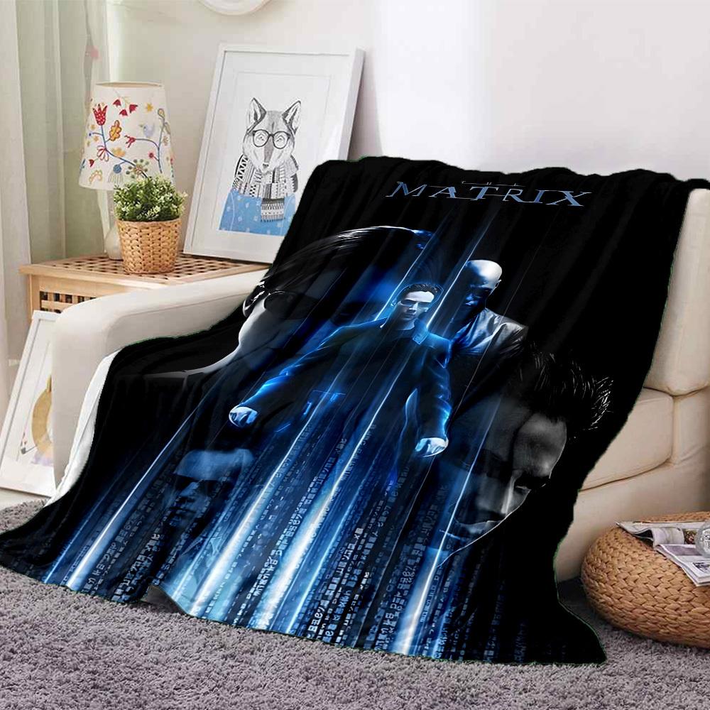 1pc Matrix, Neo Blanket Lightweight Flannel Throw For Sofa, Bed, Travel, Livingroom, Office, Couch, Chair, And Bed