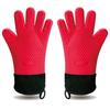 2Pcs Long Silicone Kitchen Gloves BBQ Grill Gloves Heat Resistant Microwave Oven Mitts With Cotton Lining Baking Cooking Gloves