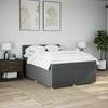 Box Spring Bed with Mattress Dark Gray 140 X 190 Cm Fabric