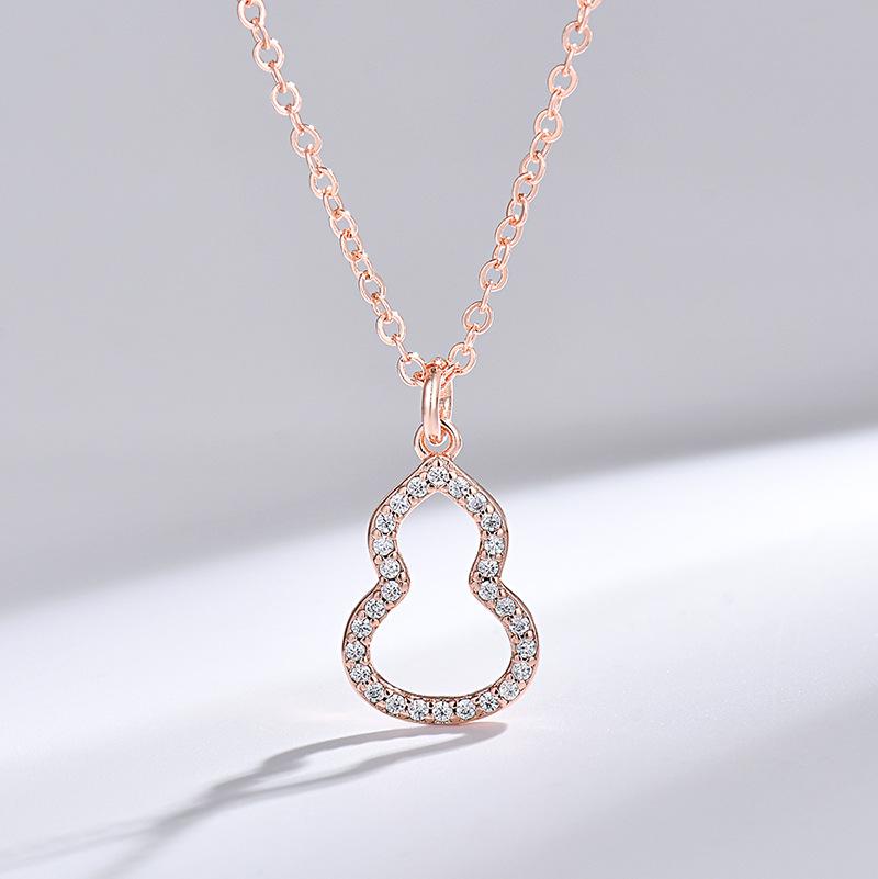 Douyin Trendige Kürbis-Halskette: Luxuriöse Damen-Klavikulkette aus Roségold mit Mikropavé-Zirkonia