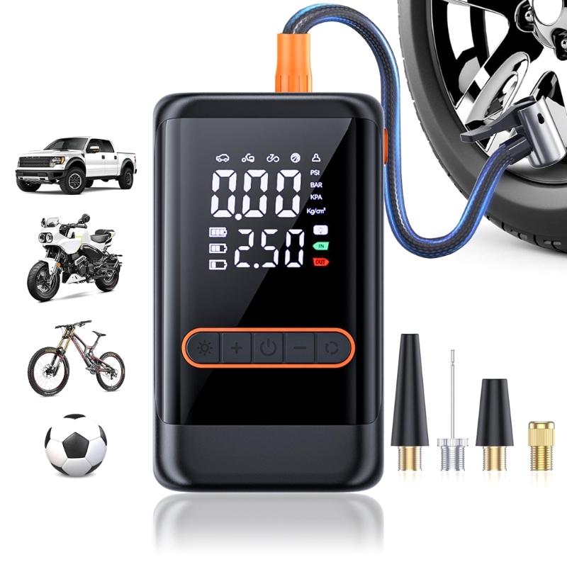 Multipurpose Electric Air Pumps Versatile Electric Air Compressor with LED Display for Car Tires Bicycles & Emergency Us