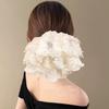 Elastic Pearl Lace Scrunchies Hair Bands Ponytail Holder Oversize Lace Hair Ties  for Meatball Head