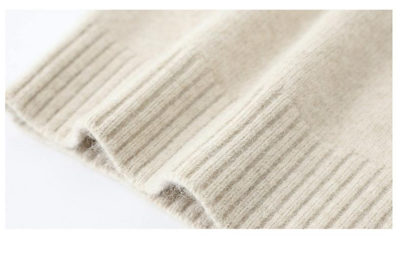 Women's Thickened Cashmere Sweater - Autumn/Winter New Style, Half-High Collar, Warm Wool Base Layer.