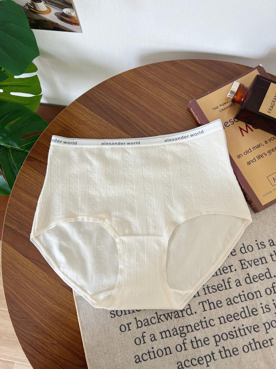 

Waist High Cotton Briefs For Women With Breathable Antibacterial Comfort And Stylish Design M білий
