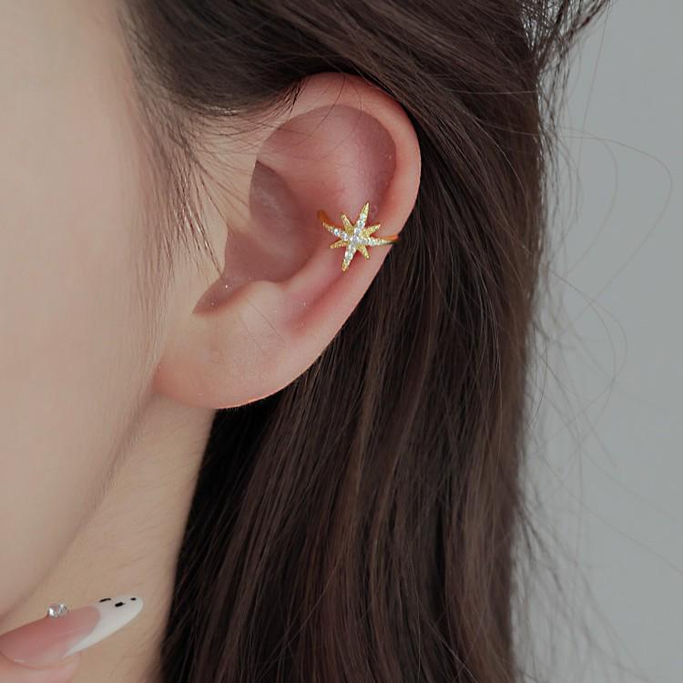 Starburst Zircon Ear Clip for Women - No Piercing Needed, Light Luxury & Exquisite Design