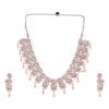 Estele Rose Gold CZ Pearl Designer Necklace Set For Women