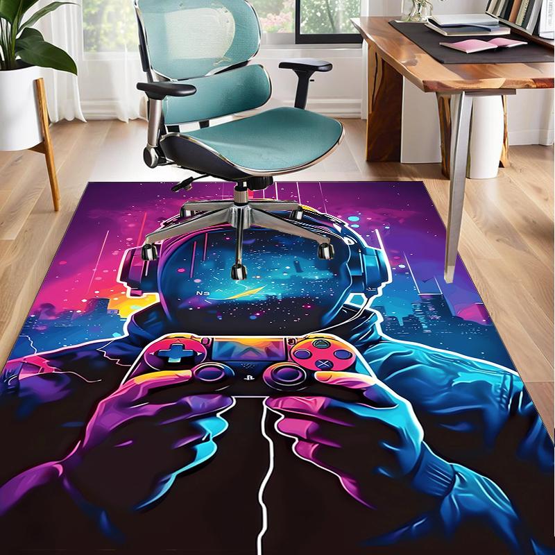 Cyberpunk Gaming Hero Office Rug Chair Mat, Entryway Carpet, Suitable for Front Door, Bedroom, Living Room, Desk, Holiday Gift