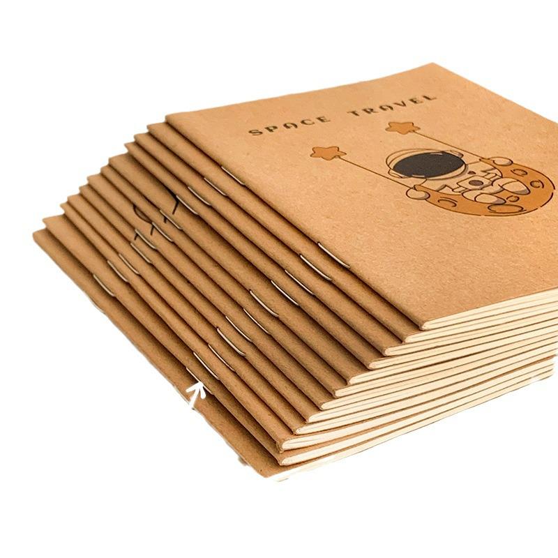 Retro Kraft Paper Mini Pocket Notebook - Sewn Binding, Blank Pages, Student Supplies