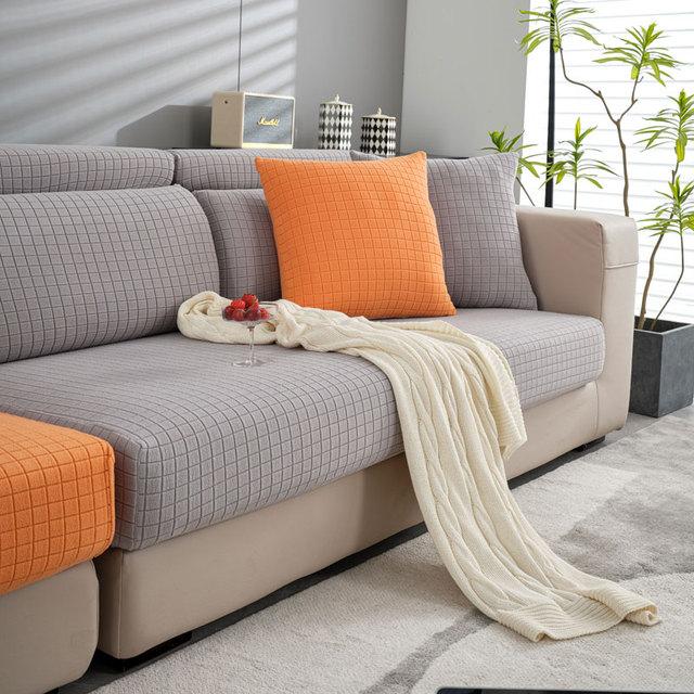

Stretch Plaid Sofa Cover Elastic Couch Slipcover Soft Furniture Protector For Pets Durable Washable Back cover M 1pc сірий