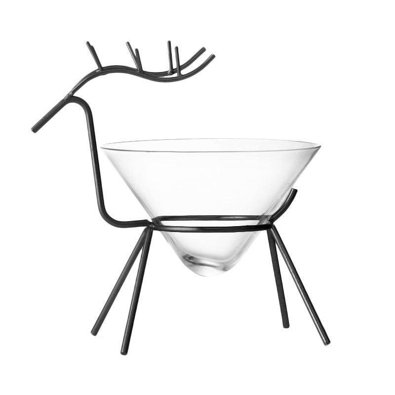 

2 Pcs Lot Deer Cocktail Glass Creative Wedding Party Mixed Wine Glasses Iron Elk Frame Cone Cup Mixed Drink Smoothie Dessert Mug 160ml чёрный