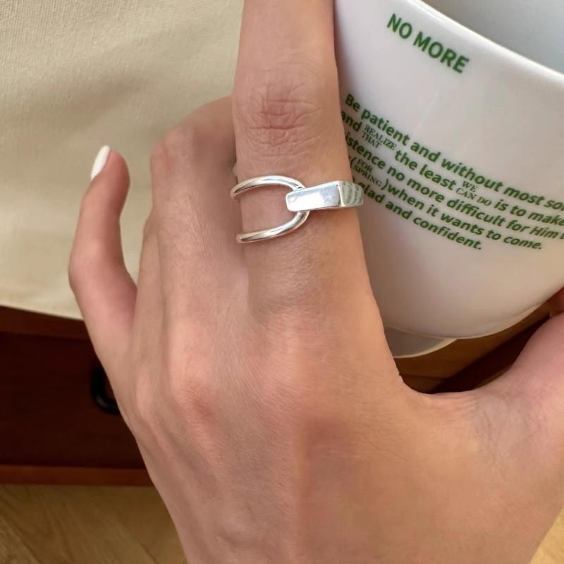 Sophisticated Heart Shaped Ring For Women Adjustable And Trendy Silver Plated Fashion Jewelry