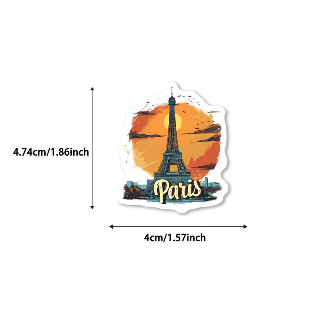 55 Paris Retro Travel Stickers: Waterproof Graffiti for Suitcase & Laptop DIY Decoration