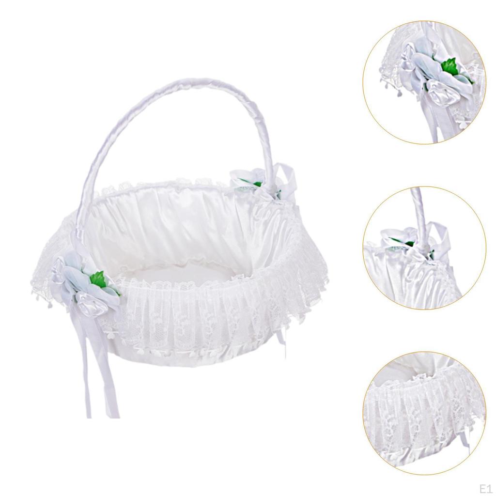 Wedding Flower Basket Girl Portable Creative Candy Storage Holder for Festive