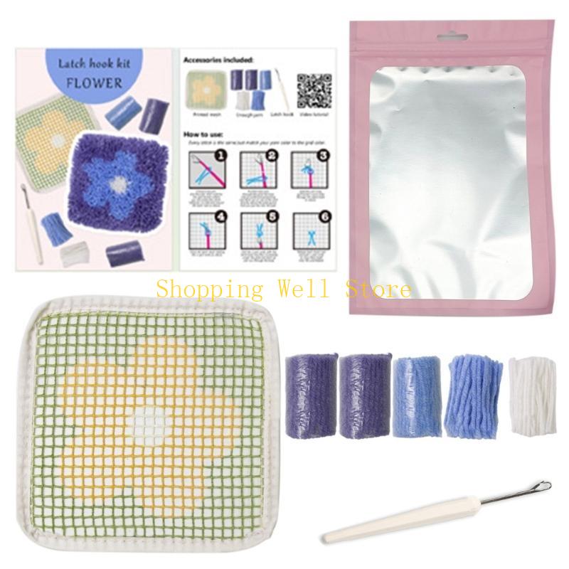 KX4B Knitting Kits for Starter Latched Hook Kits Handmade Making Kits
