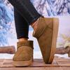 Large size snow boots women's new winter short boots flat-bottomed velvet thermal cotton shoes