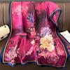 Retro Print Fashionable Long Imitation Silk Women's Versatile Air Conditioning Towel Temperament Versatile Neck Protection Versatile Scarf Silk Scarf