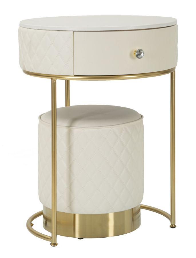Hoher Nachttisch mit Hocker Sharon Cm Ø 52X70 - Ø 36X39