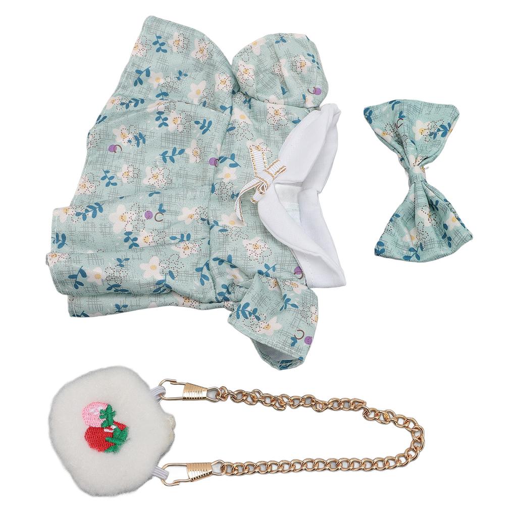 Plush Doll Clothes Cotton and Cloth Bow Tie 20cm Plush Doll Outfits Dress with Strawberry Bag 2
