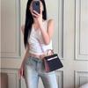 New leather creative color matching design palm pattern shoulder messenger bag fashionable versatile handbag