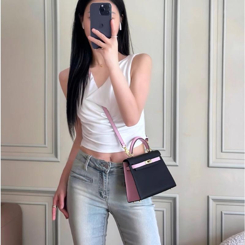 New leather creative color matching design palm pattern shoulder messenger bag fashionable versatile handbag