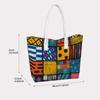 African Geometric Print Tote Bag Casual Large Capacity Daily Use Shoulder Bag