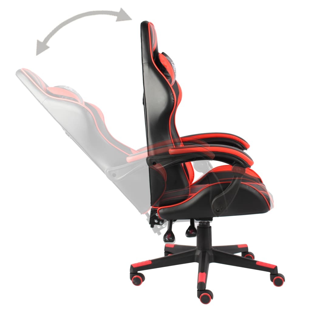 Gaming Chair In Black and Red Synthetic Leather